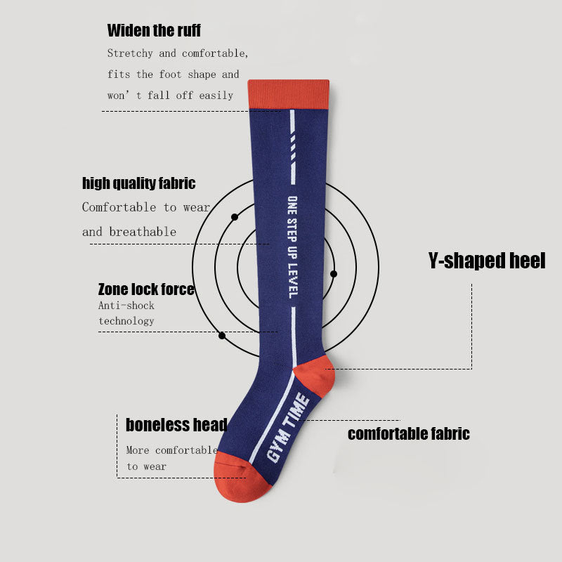 5 Pairs Womens Pressure Running Skipping Rope Fitness Sports Socks Mid-length Tube High Barrel Calf Muscle Energy