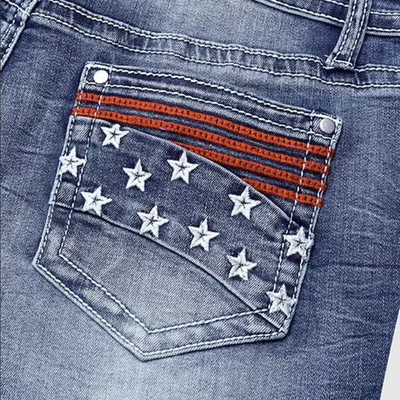 Women's High-Waist Strappy Back Flare Jeans, Slim Fit Full-Length Flare Jeans With A Sexy Y2K Cut-out Detail, Stretch Denim For Parties And Festivals