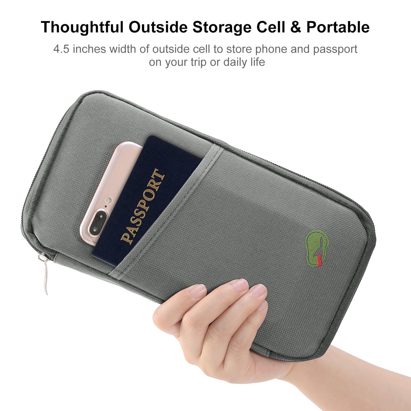 1Pc Travel Passport Wallet 12Cells Ticket ID Credit Card Holder Water Repellent Documents Phone Organizer Zipper Case Business Trip Daily Use
