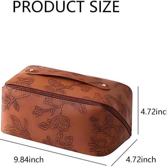 Wholesale Embossed Pattern Leather Makeup Cosmetics Bag