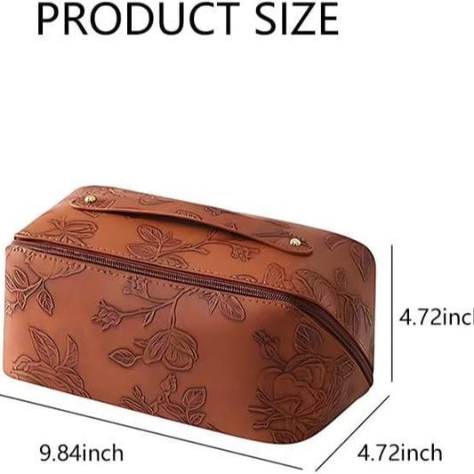 Wholesale Embossed Pattern Leather Makeup Cosmetics Bag